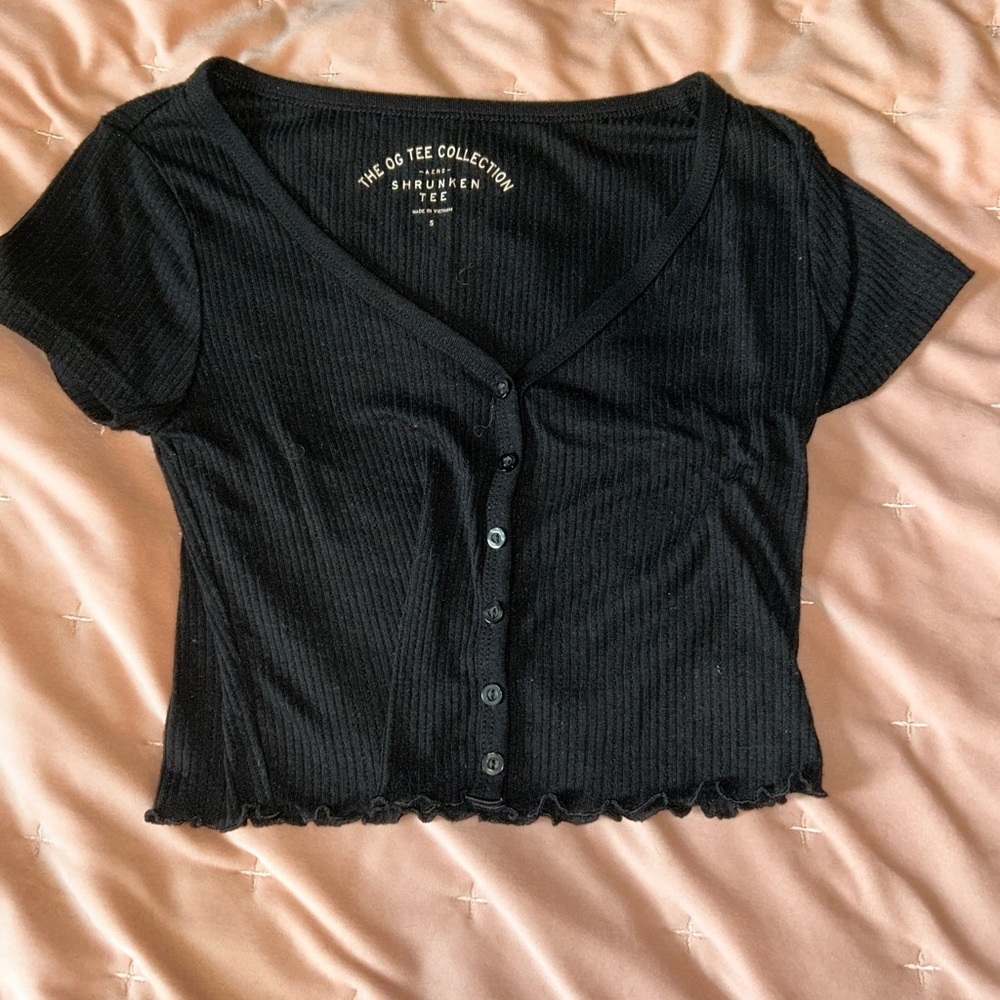 areopostale black  Button-Up Top